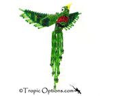 Bird (Quetzal) Keychain - Green