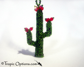 Cactus with Red Flowers Keychain