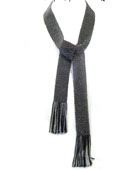 Priestess Scarf Necklace - Silver/Black